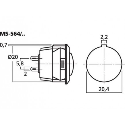 Monacor MS-564/SW Przełącznik typu Rocker, czarny